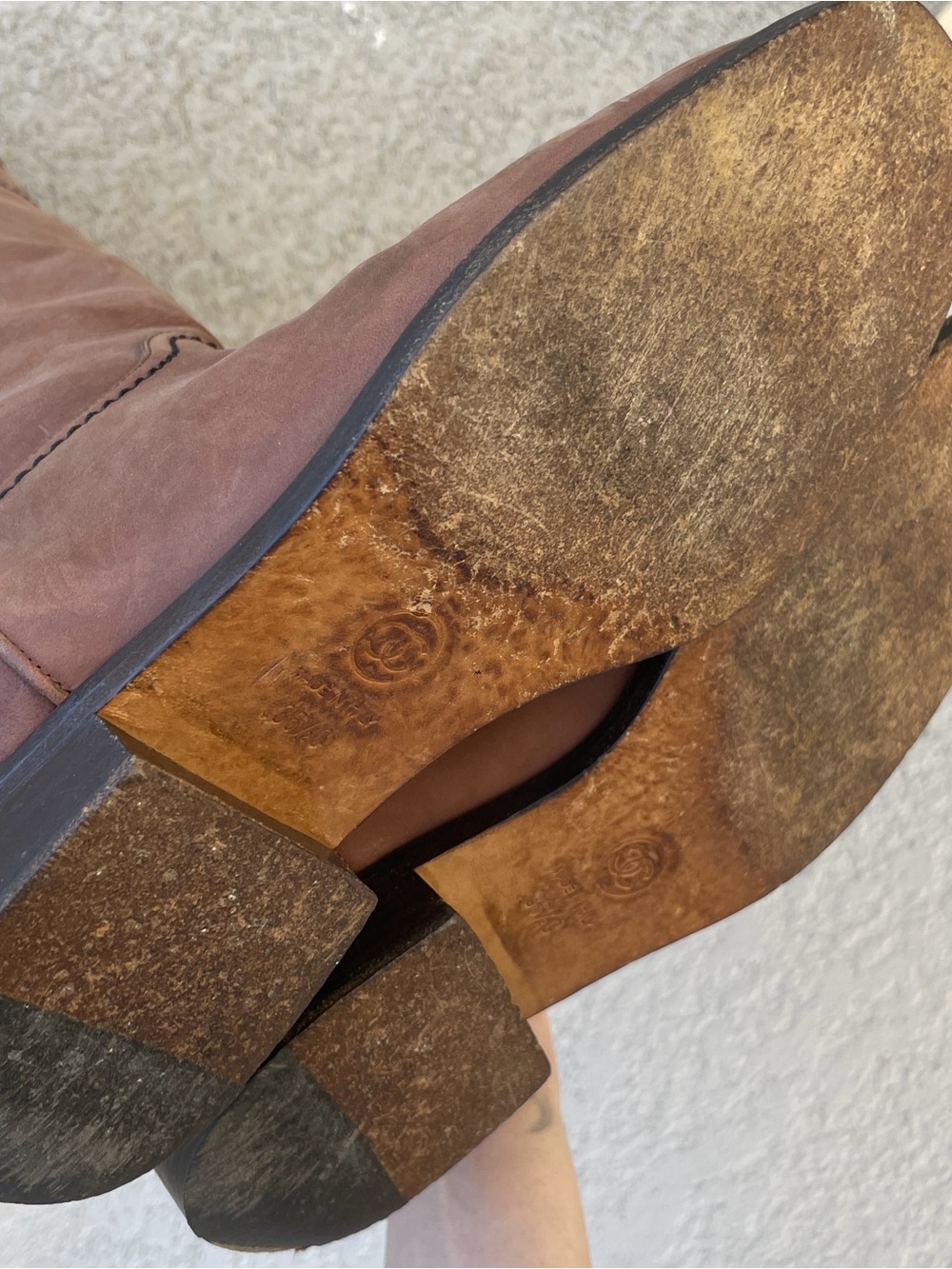 CHANEL Brown Leather Knee-High CC Logo Riding Western Boots - Picture 12 of 12